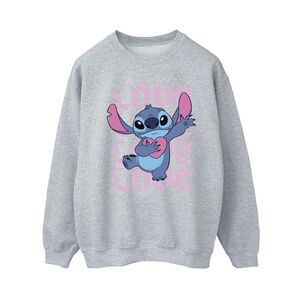 Lilo & Stitch Womens/Ladies Valentine Love Stitch Sweatshirt / Sport Grey
